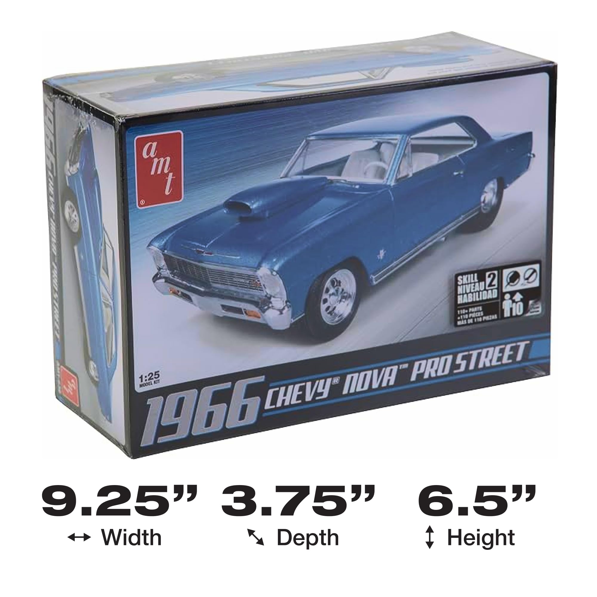 Kit de modelo AMT Skill 2 Chevrolet Nova Pro Street 1966 escala 1